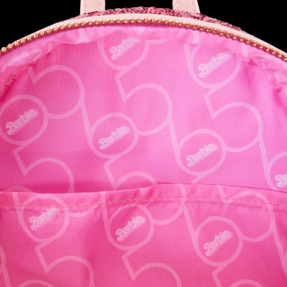 Barbie Loungefly 65th Anniversary Exclusive Sequin Logo Mini Backpack NWT main image 8